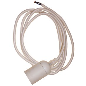 Hvid Ledning m.  Fatning