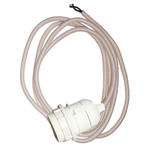 Hvid Ledning m. Fatning