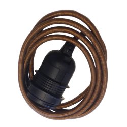 Brun Ledning m. Fatning