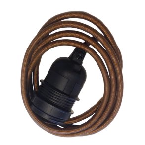 Brun Ledning m. Fatning