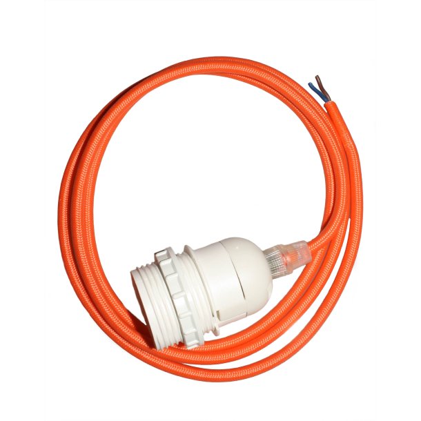Orange Ledning m. Fatning