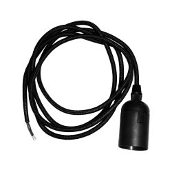 Sort Ledning m. Fatning