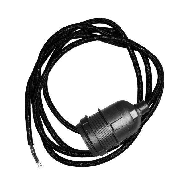 Sort Ledning m. Fatning